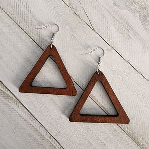 LARGE Wooden Earrings, Trendy Wooden Earrings